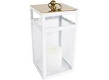 Lantaarn Rosa Goud/Wit Metaal 15,5X15,5X32,5 Cm
