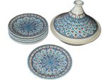 Set Di Piatti Tagine Bakir Turchese - 6 Pers