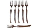 Set Di 6 Forchette Da Carne Texane In Acciaio Inox