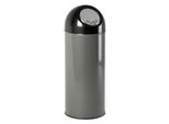 V-Part - AbfallbehäLter Mit Druckdeckel 55 Liter - Steel Plastic - Matallik, Schwarz