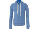 Bella Unisex Triblend Full Zip Hoodie Felpa Con Cappuccio, Taglia:M, Colore:Blue Triblend