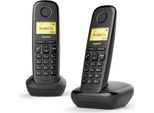 Gigaset A170 Duo Telefono Cordless Dect Nero Con Identificatore Di Chiamata