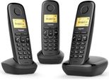 Gigaset A170 Trio Telefono Cordless Dect Nero Display 1,5" Identificatore Chiamata"
