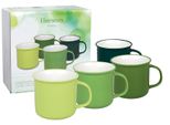 Waechtersbach 41 5 971 1000 Elements Tazza Da Caffè Jungle, Porcellana Bone China, 380 Ml, Verde (Confezione Da 4)