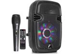 Altoparlante Attivo Fenton FT8LED , Woofer Da 8" , Potenza Di Uscita: 300 W , Bluetooth / Usb / Sd / MP3 / Aux-In , Led Di Visualizzazione Nel Woofer , Batteria Ricaricabile , Maniglie Per Il Trasporto , Microfono A Mano Con Cavo , Telecomando"