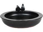 Esschert Design Vasca Per Uccelli In Ceramica, Nera