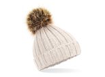 Beechfield B412A | Beanie Per Neonati In Pelliccia Pop Pom Chunky - Colore: Farina D'avena - Taglia: Unica