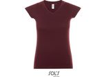 Sols 11388 | Maglietta Donna Con Scollo A V Moon - Colore: Oxblood - Taglia: M