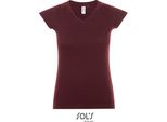 Sols 11388 | Maglietta Donna Con Scollo A V Moon - Colore: Oxblood - Taglia: L