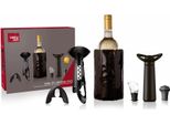 Vacu Vin Geschenkset Wein Original Plus 6-Tlg., KüHler, FlaschenöFfner, Folienschneider, AusgießEr, Weinpumpe, Verschluss, Kunststoff, Edelstahl, Schwarz, Grau, 3890360
