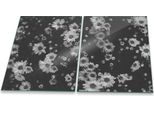 Piastra Di Copertura Del Piano Cottura In Ceramica 2 Pezzi 2X40X52 Fiori Nero Copertura Dell'alzatina