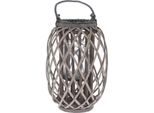 Lanterna In Vimini, Ø 27,5 X 41 Cm, Grigio