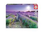 Puzzle Educa Ciclismo Nei Campi Di Lavanda 1000 Pezzi