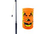 Rappa Lanterna Zucca Di Halloween 15 Cm Con Bastone Luminoso 40 Cm