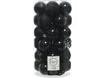 Ornamenti Natalizi In Plastica Da 6 Cm, Set Di 37 Pezzi - Nero
