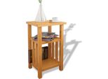 The Living Store Tavolino Con Portagiornali 27X35X55 Cm In Rovere Massiccio