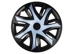 Copricerchi Per Cerchi In Acciaio Set Di 4 Coprimozzi Bicolore Per Auto Adatto Alla Maggior Parte Delle Marche E Dei Cerchi Plastica Abs (Azzurro/Nero, 16")"