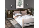 The Living Store Comodini Da Parete 2 Pz. Rovere Fumé