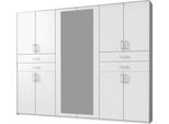 Armadio Taiga Ad Ante Battenti 270X58X210Cm Bianco A 10 Ante