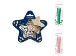 Set Di Biscotti A Forma Di Stella In Rilievo + 2 Penne Di Cioccolato Verde Pastello E Rosa