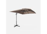 Ombrellone 3X4M Rettangolare Decentrato In Alluminio , Beige