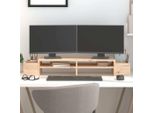 The Living Store Supporto Per Monitor 100X27,5X15 Cm In Legno Di Pino Massiccio