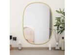 The Living Store Specchio Da Parete Golden 50X35 Cm
