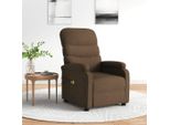 The Living Store Sedia Massaggiante Elettrica In Tessuto Marrone