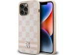 Dkny Dkhcp14Xpcptssp Custodia Rigida Per Iphone 14 Pro Max6.7 RóżOwy/Rosa In Pelle Con Motivo Mono A Scacchi E Strisce Stampate