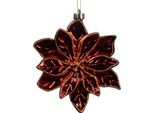 Decorazione Per Albero Di Natale In Plastica 14,5 Cm Stella Di Natale Figura Fiore Rosso