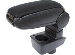 Bracciolo Centrale Clappable In Tessuto Nero Per Ford Fiesta Mk7 Dal 2008-