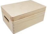 Scatola In Legno Di Pino Con Coperchio A Cerniera Per Materiali Artigianali 30X20X13,5 Cm