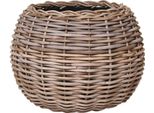Vivanno Cestino Decorativo In Rattan Palla Rotondo, Intrecciato Naturale - 45X34 Cm
