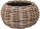 Vivanno Cestino Decorativo In Rattan Palla Rotondo, Intrecciato Naturale - 29X19 Cm
