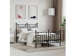 Vidaxl Giroletto Con Testiera E Pediera In Metallo Nero 120X200 Cm - Giroletto - Cornici Per Letti - Giroletto - Letto
