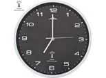 The Living Store Orologio Da Parete Radiocomandato Con Movimento Al Quarzo 31 Cm Nero
