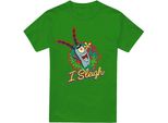 Spongebob Squarepants - Maglietta "I Sleigh"" Da Uomo - Design Natalizio TV6336 (Xl) (Verde Irlandese)"