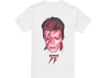 David Bowie - Maglietta "Aladdin Sane '75"" Da Uomo TV13394 (M) (Bianco)"