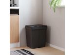 The Living Store Cestino Duo Antracite 2X25 L