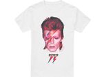 David Bowie - Maglietta "Aladdin Sane '75"" Da Uomo TV13394 (S) (Bianco)"