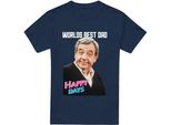 Happy Days - Maglietta "Best Dad"" Da Uomo TV13661 (Xxl) (Blu Navy)"