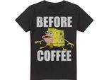 Spongebob Squarepants - Maglietta "Before Coffee Meme"" Da Uomo TV6821 (L) (Nero)"