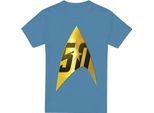 Star Trek - Maglietta "50Th Anniversary Delta"" Da Uomo TV13729 (L) (Carolina Blue)"