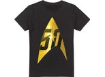 Star Trek - Maglietta "50Th Anniversary Delta"" Da Uomo TV13727 (M) (Nero)"