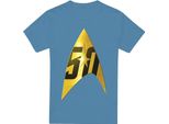 Star Trek - Maglietta "50Th Anniversary Delta"" Da Uomo TV13729 (S) (Carolina Blue)"