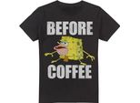 Spongebob Squarepants - Maglietta "Before Coffee Meme"" Da Uomo TV6821 (Xxl) (Nero)"