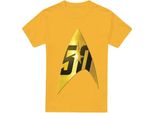 Star Trek - Maglietta "50Th Anniversary Delta"" Da Uomo TV13728 (M) (Oro)"
