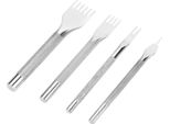 Set Di 4 Punzoni Per Pelle, 1/2/4/6 Punzoni In Zinco, Strumento In Acciaio Inox Per Cucito, Argento