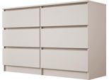 Cassettiera, 6 Cassetti, Cashmere, 120 X 78 X 39 Cm