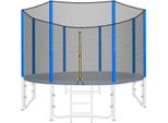 Rete Di Sicurezza Per Trampolini Happyment Ø244 Cm - Rete Di Ricambio Per Trampolini Rotondi - Resistente Ai Raggi Uv E Agli Agenti Atmosferici - Con Doppia Cerniera - Adatta A 6/8 Pali